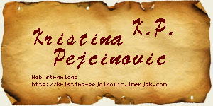 Kristina Pejčinović vizit kartica
